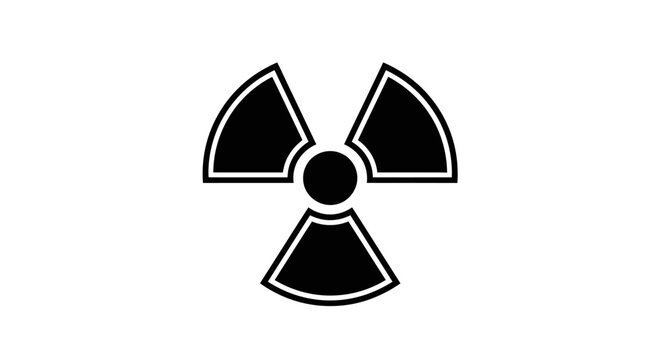 Radioactive symbol silhouette on a white background simple black graphic