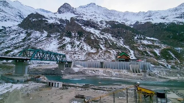 Scenic View of Chandra Bridge and Atal Tunnel in Lahaul Valley