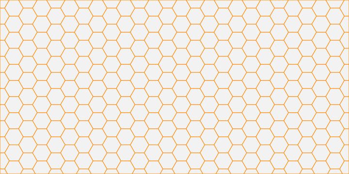 Light orange hexagon honeycomb tessellation pattern, geometric abstract grid background, decorative seamless fabric texture illustration