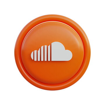 3D soundcloud social media icon