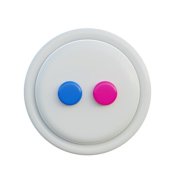 3D Flickr social media icon