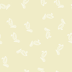 Obraz premium pelican bird vector line seamless pattern pelican bird sign illustration