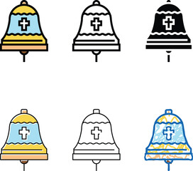 Obraz premium bell christianity color icon vector. bell christianity sign. isolated range symbol