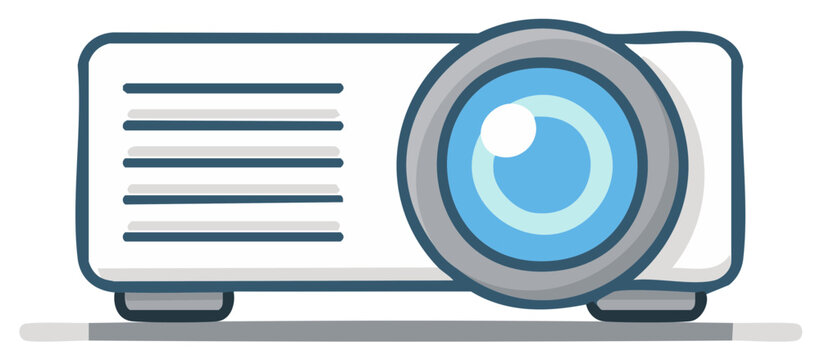 Modern digital video projector icon for presentation and home cinema