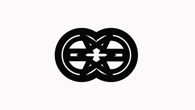 Abstract geometric motion rotating infinity symbol and interlocking circles animation 4k video.