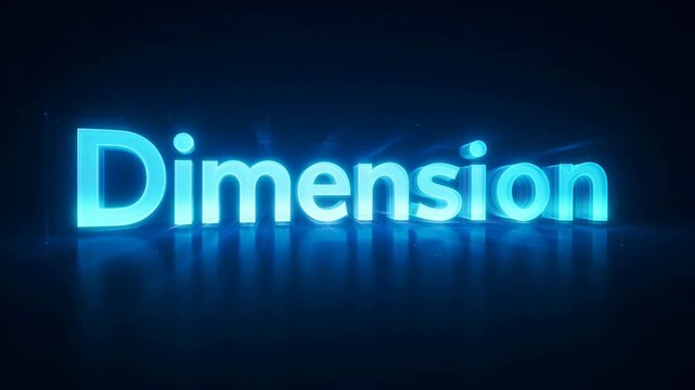 Neon Glowing Dimension Text Logo Reveal Animation with Light Effects