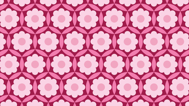 Seamless floral pattern with stylized flower motifs arranged in a repeating decorative layout suitable for fabric, wrapping paper, stationery, and backgrounds.