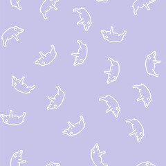 Obraz premium boar wild animal vector line seamless pattern boar wild animal sign illustration