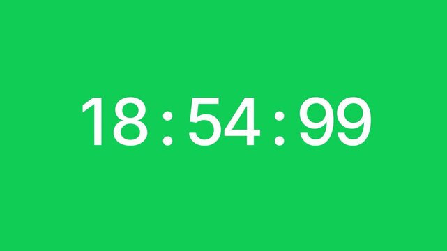 From 19 minute to 18 minute countdown timer green screen chroma key background