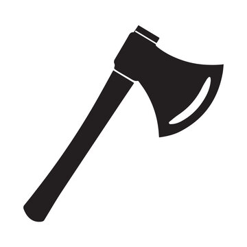  Wood axe silhouette vector illustration on white background.