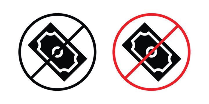 No cash sign