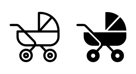 Baby Stroller Icons, Carriage Vector Graphics, Infant Transport Symbols © RAKIB