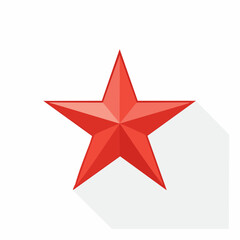 Obraz premium Red Five-Pointed Star with Shadow
