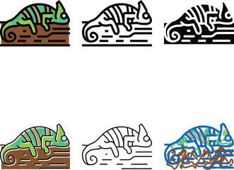 Obraz premium chameleon wild animal edition color icon vector. chameleon wild animal sign. isolated symbol