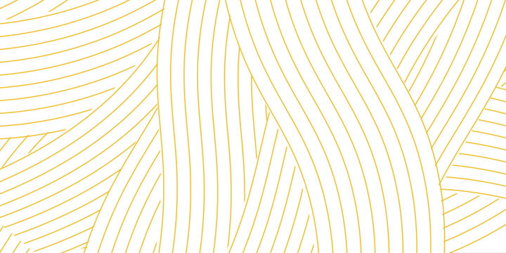Yellow instant noodle, pasta and spaghetti texture with geometric wavy lines. Ramen, pasta vector pattern. Background abstract food illustration