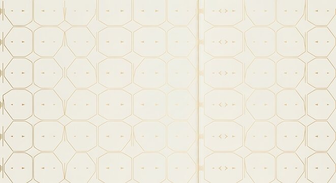 Geometric Pattern with Octagons and Arrows on Cream Background
