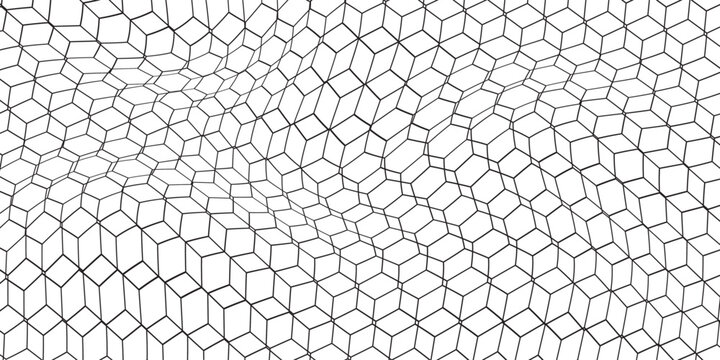 Black seamless hexagon pattern. Repeating honeycomb texture background. Geometric hexagonal halftone tech overlay backdrop. Abstract repeated hex texture. Vector retro technology dot wallpaper