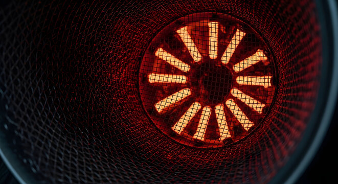 illuminated nixie tube with glowing orange numbers close up 3d render