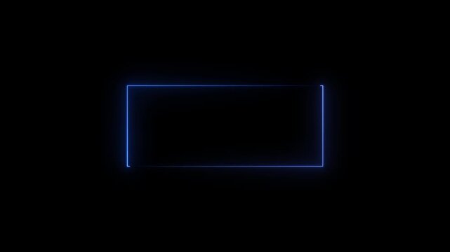 Abstract glowing neon rectangle border frame , Animation of glowing neon rectangles abstract background.