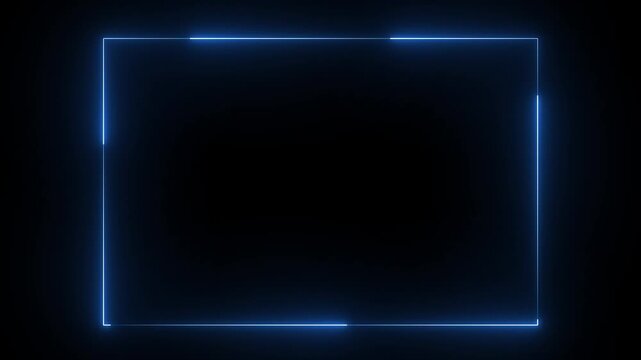 Abstract glowing neon rectangle border frame , Animation of glowing neon rectangles abstract background.