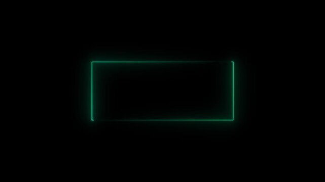 Abstract glowing neon rectangle border frame , Animation of glowing neon rectangles abstract background.