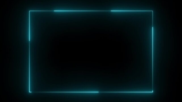 Abstract glowing neon rectangle border frame , Animation of glowing neon rectangles abstract background.