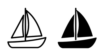 Fototapeta premium Sailboat Icons, Nautical Vector Graphics, Marine Transport Symbols, Watercraft Set