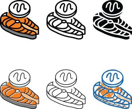helminth fish parasite variants color icon vector. helminth fish parasite sign. isolated symbol