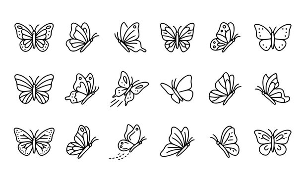 Minimalist Cherry Line Art Icons Set Vector Black and White Fruit Outline Collection Editable Stroke