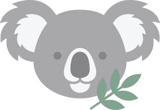 Minimalist Vector Illustration of Cute Koala Head