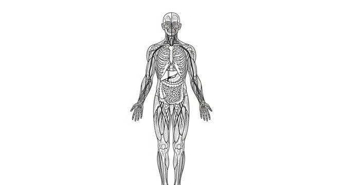 Human Body Anatomy Internal Organs Visible.