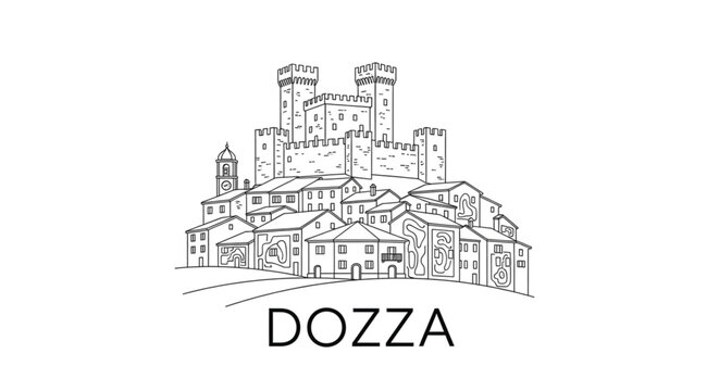 Dozza hill town medieval architecture.