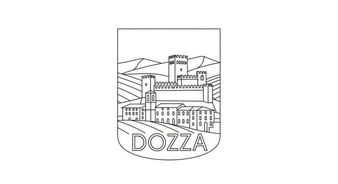 Dozza town crest illustration.
