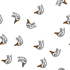 Fototapeta premium goose animal zoo vector seamless pattern goose animal zoo sign illustration