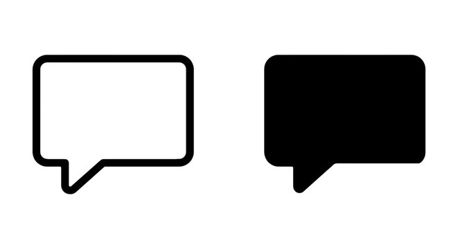 Speech Bubble Icons, Communication Symbols, Chat Message Shapes, Dialogue Boxes, Vector Graphics