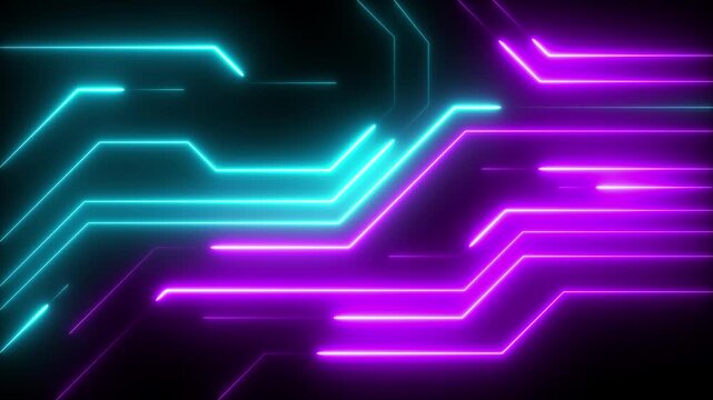 Glowing neon circuit board lines concept on the transparent background. Motion graphics of digital circuit idea. 4k video animation.