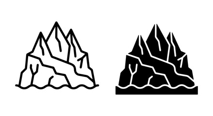 Iceberg vector icons, floating arctic glacier set, frozen mountain peak © MR