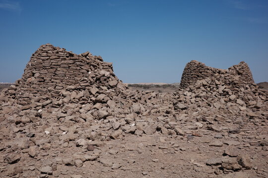 Rocky Desert Ground with Rubble and Arid Hills