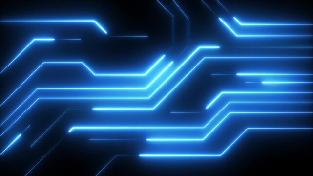 Glowing neon circuit board lines concept on the transparent background. Motion graphics of digital circuit idea. 4k video animation.