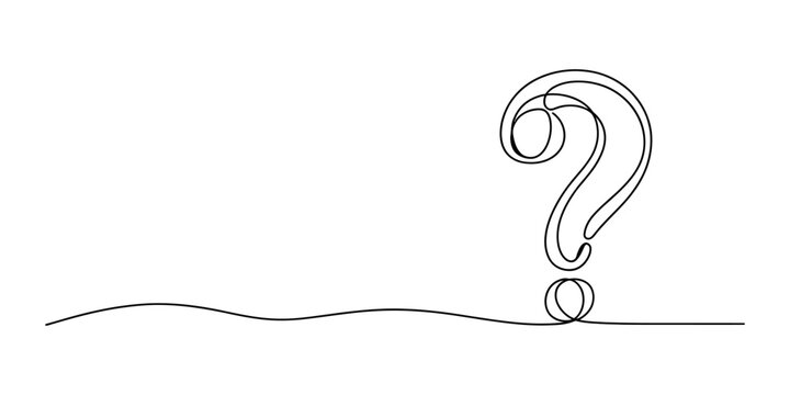 Continuous single line drawing of a simple question mark symbol for business concepts and problem solving Vector, illustration