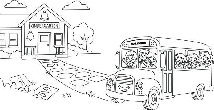 cute kinder garden coloring page