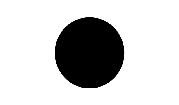 Minimalist black circle abstract geometry shape isolated on white background vector