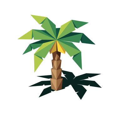 Geometric polygonal palm tree in a modern minimalist style