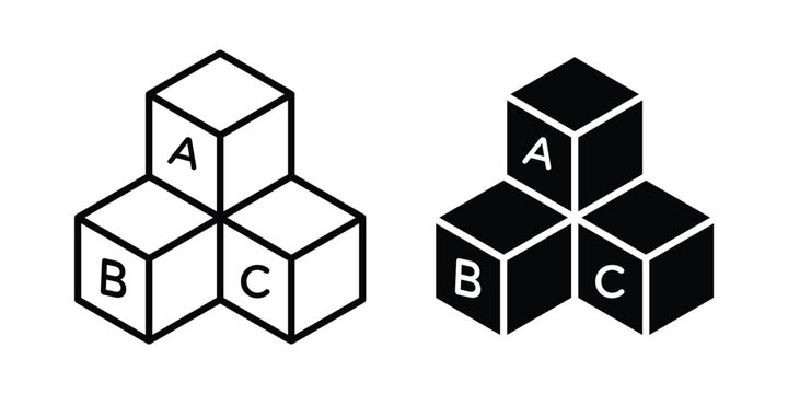 Baby ABC cubes icon