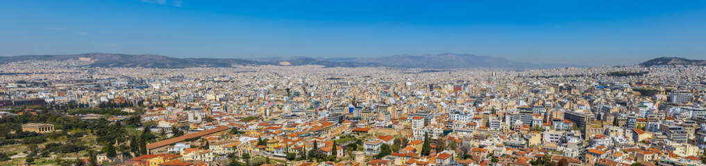 Obraz premium Aerial panoramic view of Athens, Greece, from the Acropolis of Athens