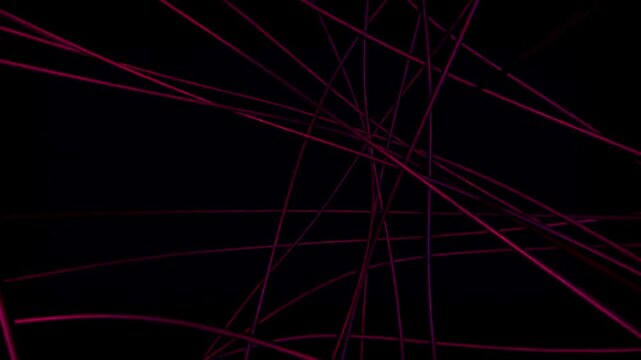 Abstract Neon Wires with Blue and Red Light Glow