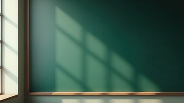 blank dark green chalkboard vertical mockup education empty slate for writing copy display natural light academic setting background
