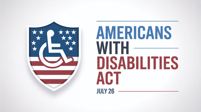 Americans With Disabilities Act July 26 Compliance Shield Emblem For Business Signage