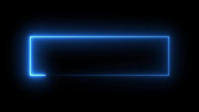 Rectangular frame made of two moving neon lights. A popular abstract background overlay, seamless vapor wave animation.