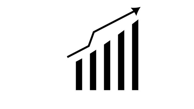 Arrow up business graph icon animation. Increasing business growth chart animation. Going up business graph concept.